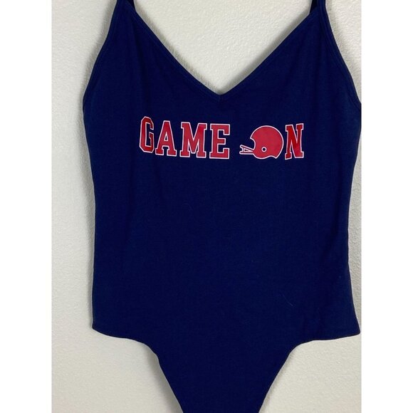 ✨2/$20✨ PINK Collegiate Collection V-Neck Red Game on Bodysuit Size L - Picture 6 of 14